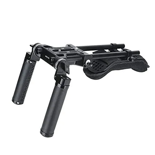 Professional Camera Shoulder Rig with Dual Handgrips