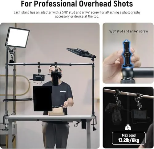 Professional Overhead Desk Mount Setup for Photography and Video