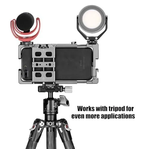 Professional smartphone video rig on a tripod