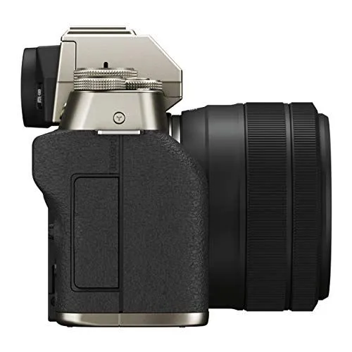 Profile of a Silver and Black Mirrorless Camera