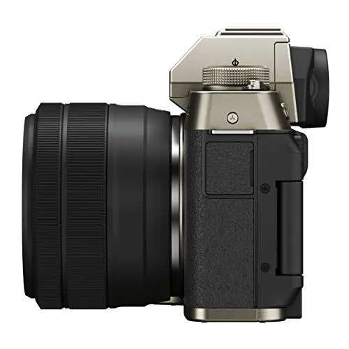 Profile View of a Silver and Black Mirrorless Camera