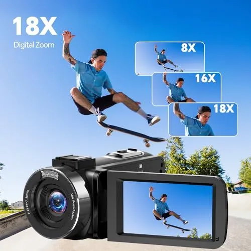 Promotional Graphic for 18X Digital Zoom Camcorder