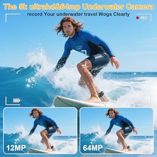 Promotional Graphic for 5K Ultra HD Underwater Camera