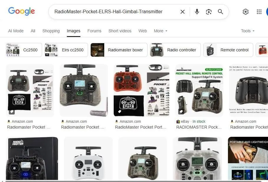 RadioMaster Pocket ELRS Radio Controller Search Results