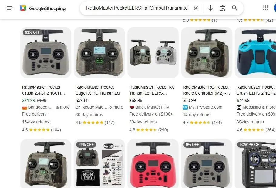RadioMaster Pocket RC Transmitter Search Results
