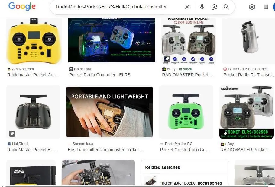 RadioMaster Pocket Transmitter Search Results
