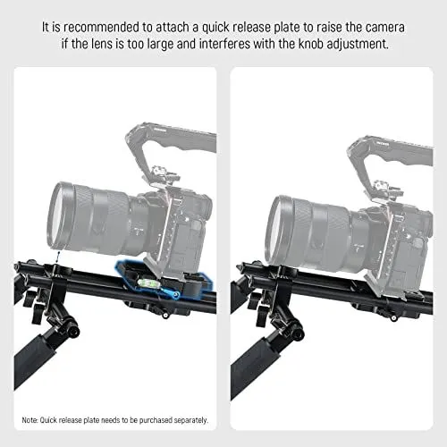 Recommended usage of a quick release plate for camera rigs