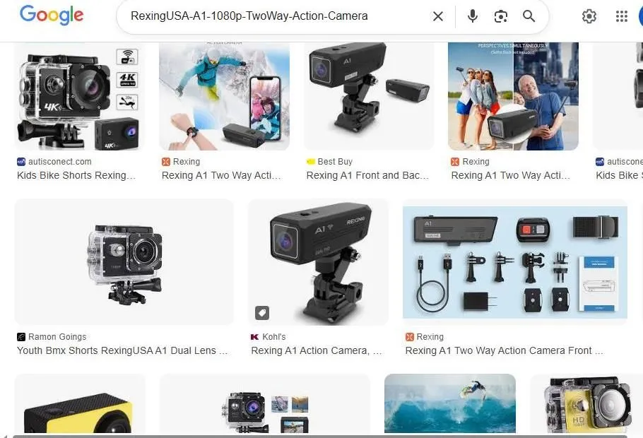 Rexing A1 Two Way Action Camera Search Results
