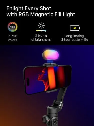 RGB Magnetic Fill Light for Mobile Gimbals
