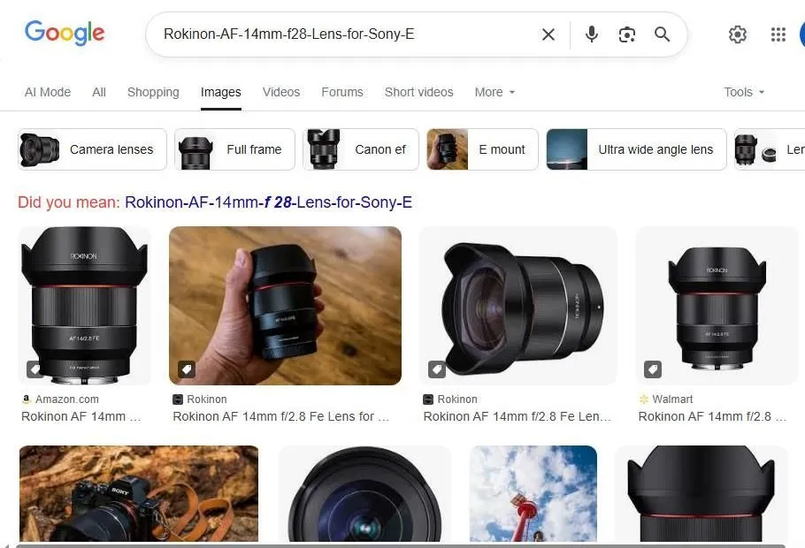 Rokinon 14mm f/2.8 Lens Search Results