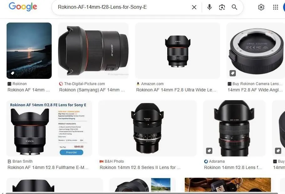 Rokinon 14mm f2.8 Lens Search Results