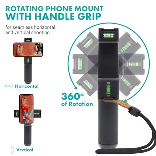 Rotating Phone Mount with Handle Grip