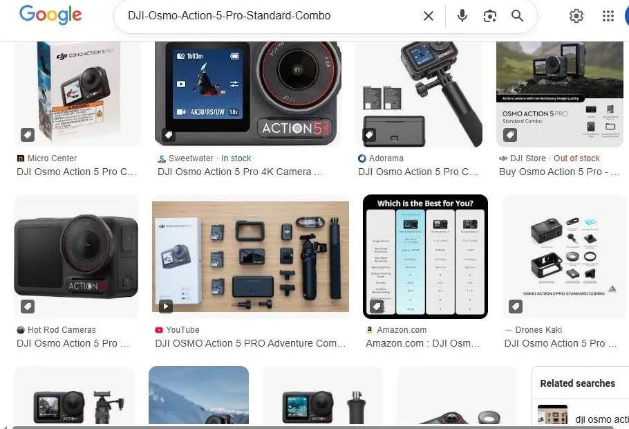 Search results for DJI Osmo Action 5 Pro