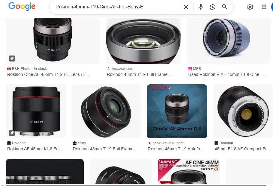 Search Results for Rokinon Cine AF 45mm Lens