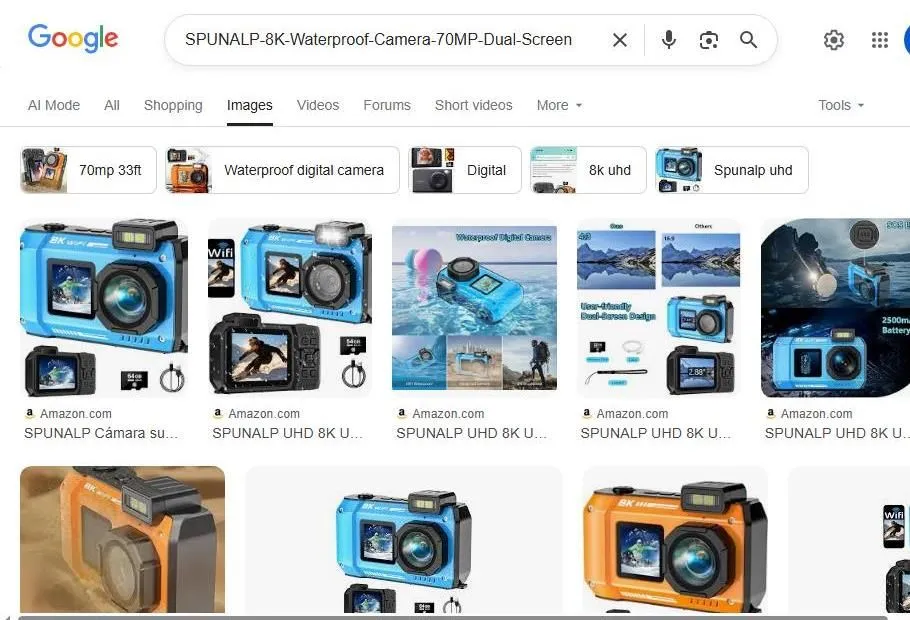 Search results for SPUNALP 8K waterproof camera
