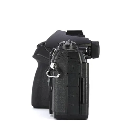Side profile of a modern mirrorless digital camera