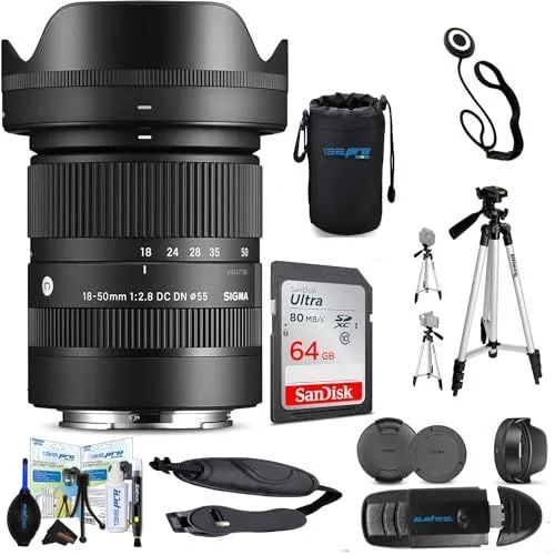 Sigma 18-50mm f2.8 Contemporary Lens For Sony E Bundle