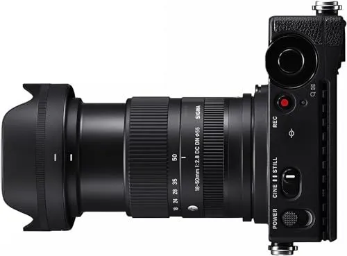 Sigma 18-50mm f2.8 DC DN lens mounted on a Sigma fp series camera