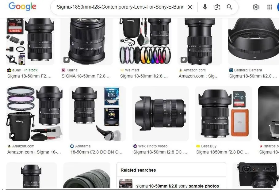 Sigma 18-50mm f2.8 Lens Search Results
