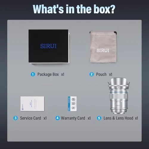 Sirui camera lens package contents