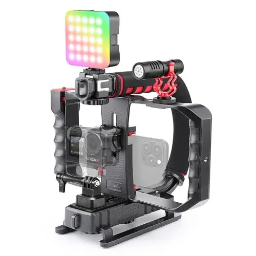 Zeadio Smartphone Video Rig Kit With RGB Light And Mic