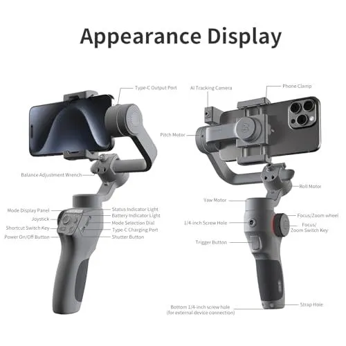 Smartphone Gimbal Interface and Component Overview