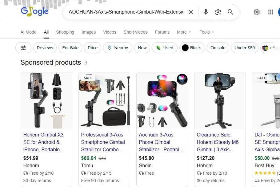 Smartphone Gimbal Search Results