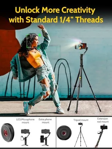 Smartphone Gimbal with Versatile Mounting Options