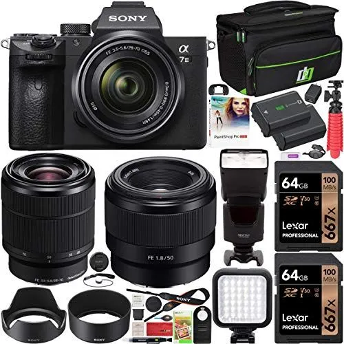 Sony a7 III Mirrorless Camera with 28-70mm and 50mm Lens Bundle