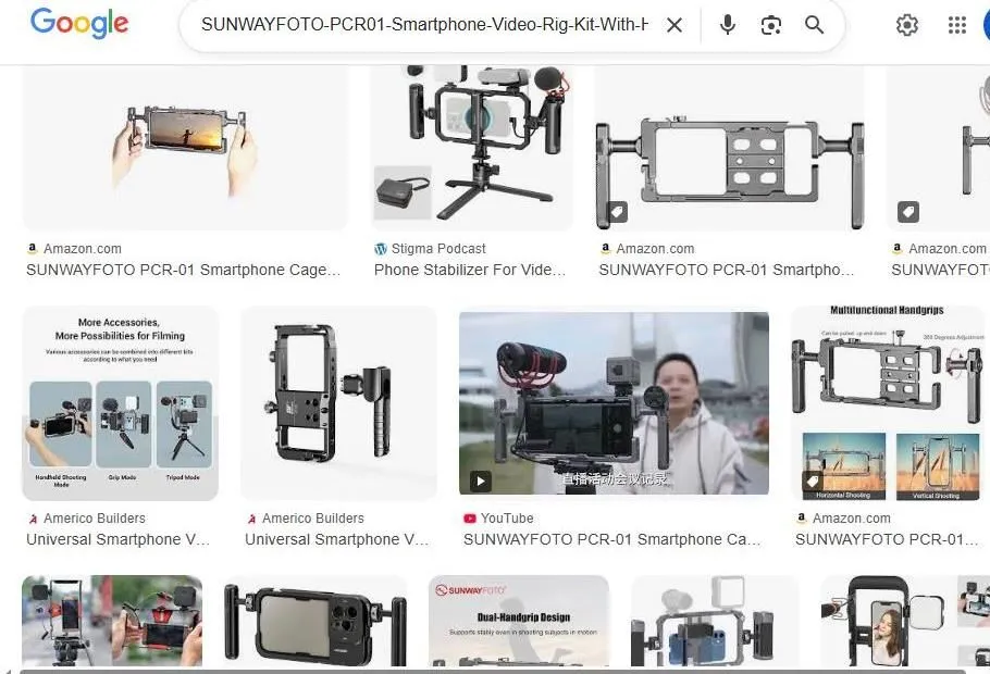 SUNWAYFOTO PCR-01 Smartphone Video Rig Search Results