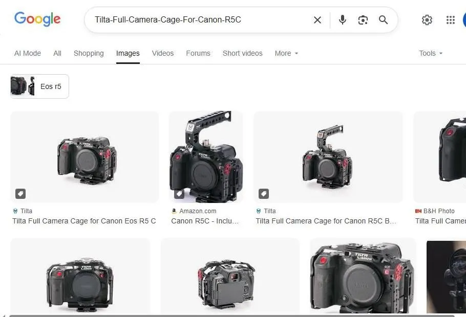 Tilta Camera Cage for Canon EOS R5C Search Results