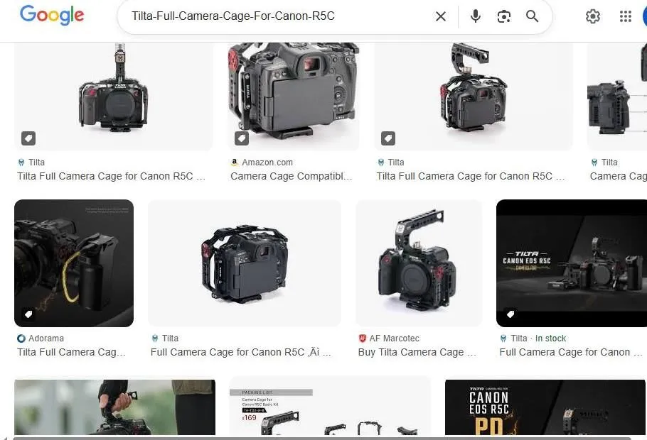 Tilta Camera Cage for Canon R5C Google Search Results