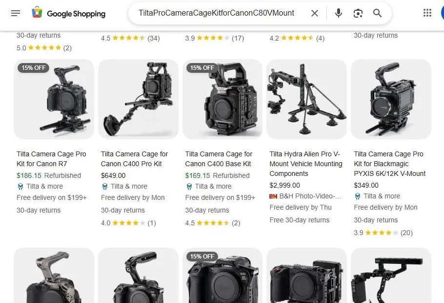 Tilta Camera Cage Search Results on Google Shopping