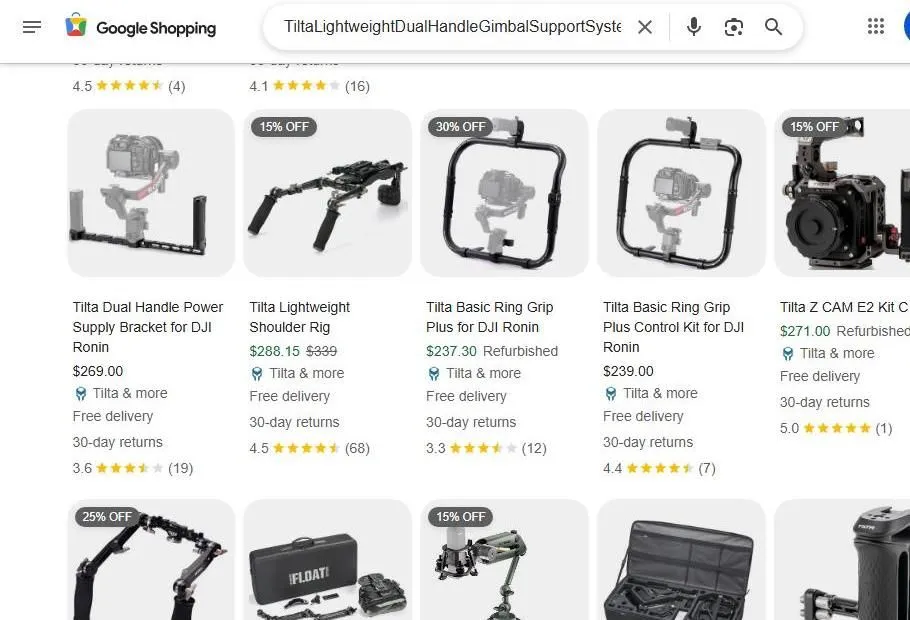 Tilta Gimbal Support Systems Search Results