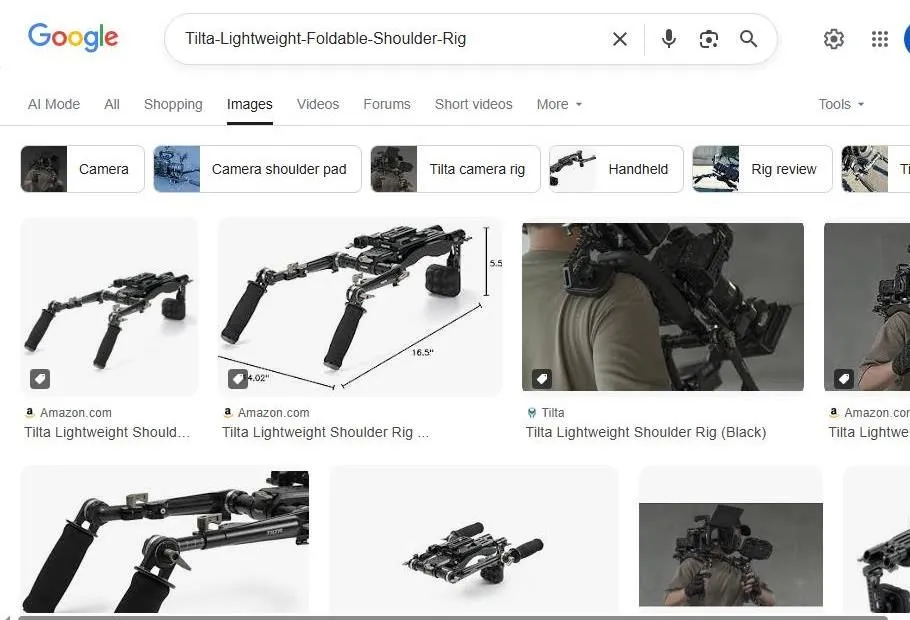 Tilta Lightweight Foldable Shoulder Rig Search Results