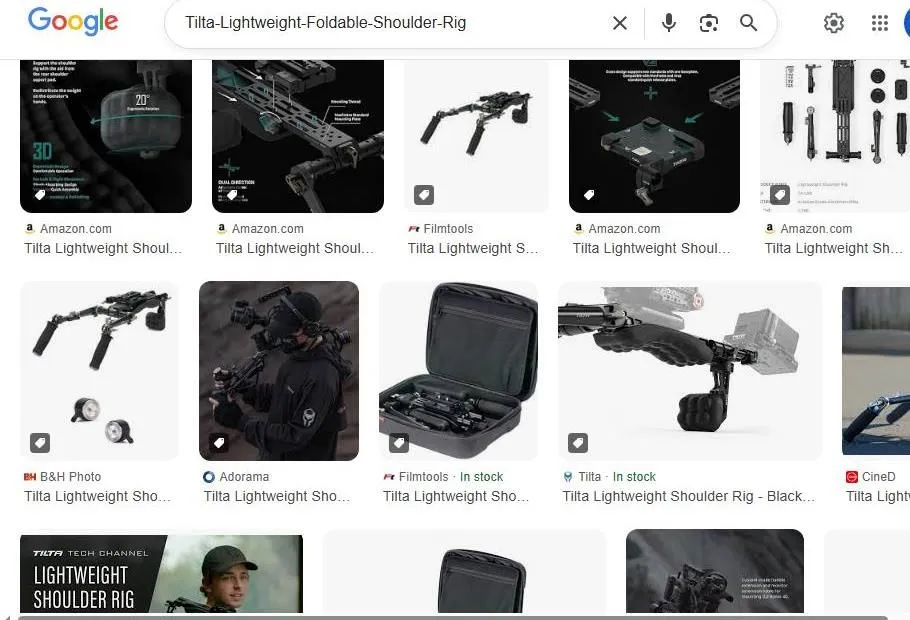 Tilta Lightweight Foldable Shoulder Rig Search Results