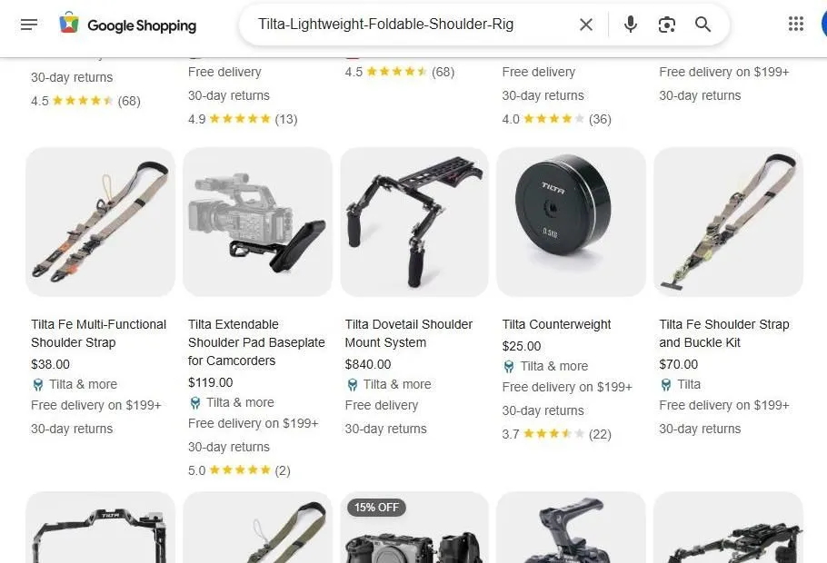 Tilta Lightweight Foldable Shoulder Rig Search Results