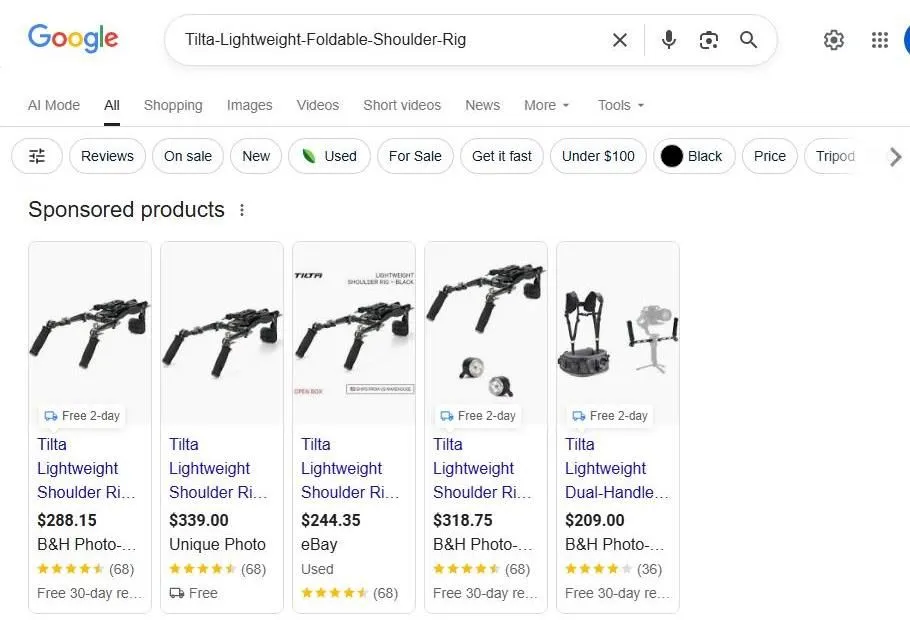 Tilta Lightweight Shoulder Rig Search Results