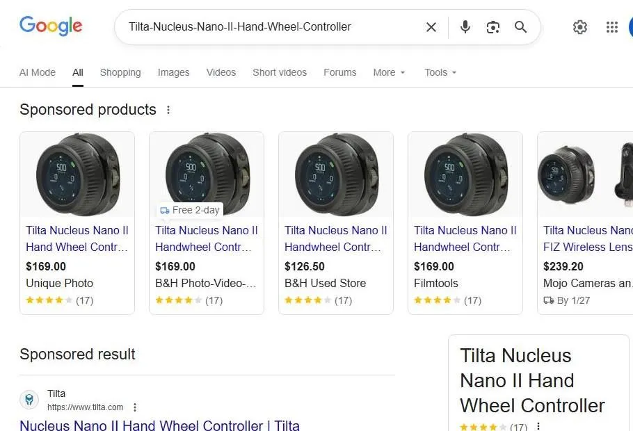 Tilta Nucleus Nano II Search Results