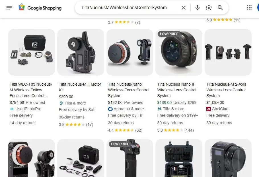 Tilta Nucleus Wireless Lens Control System Search Results