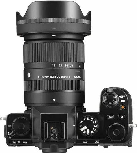 Top View of a Fujifilm Camera with Sigma Lens
