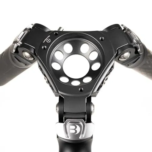 Top view of a professional camera tripod apex