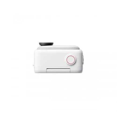 Top view of a white action camera