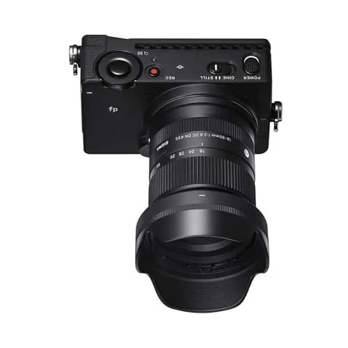 Top View of Sigma fp Camera with 18-50mm Lens