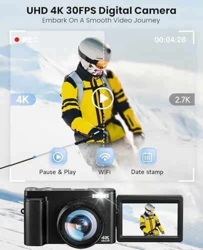 UHD 4K 30FPS Digital Camera Promotional Image