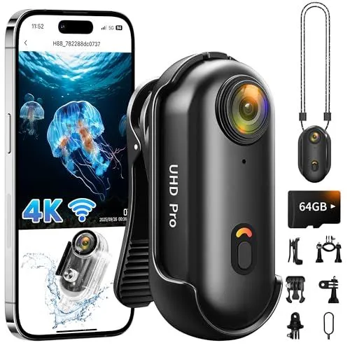 Generic 4K Action Camera With 64GB Card And Waterproof Case