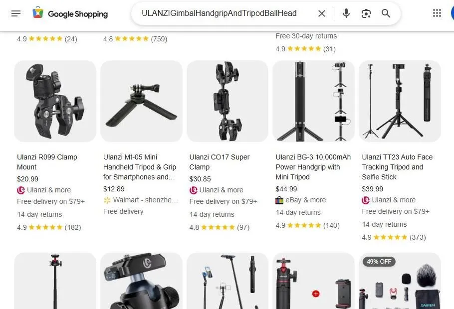 Ulanzi Camera and Smartphone Accessories Shopping Results