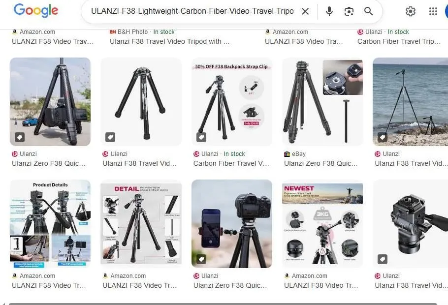 Ulanzi F38 Carbon Fiber Video Travel Tripod Search Results