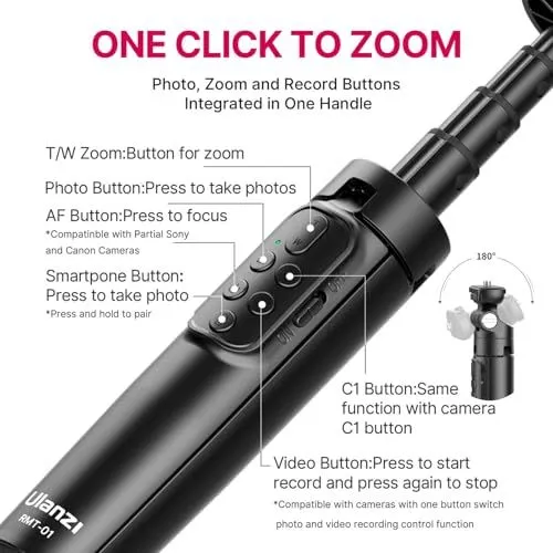 Ulanzi RMT-01 Wireless Remote Control Selfie Stick Tripod
