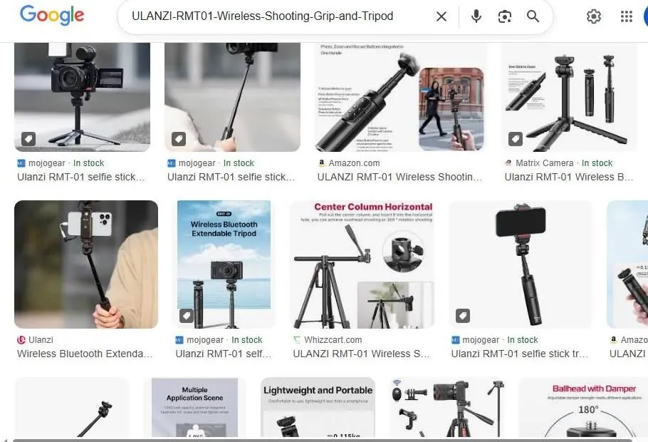 Ulanzi RMT-01 Wireless Shooting Grip Search Results